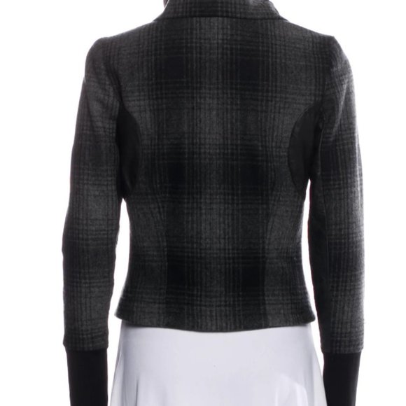 A.L.C. ALC Black and Gray wool/cashmere/silk blend biker jacket Size 2. - Picture 3 of 7